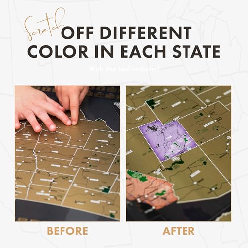 Travelization Scratch Off Map of The United States National Parks 24 x 17 Inch White