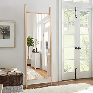 PexFix Full Length Mirror Wood 65"x22", Wooden-Ladder Floor Dressing Mirror with Full Size in Bedroom, Living Room and Shopping Mall PexFix Full Length Mirror Wood 65×22 Wooden Ladder Floor Dressing Mirror with Full Size in Bedroom Living Room and Shopping Mall