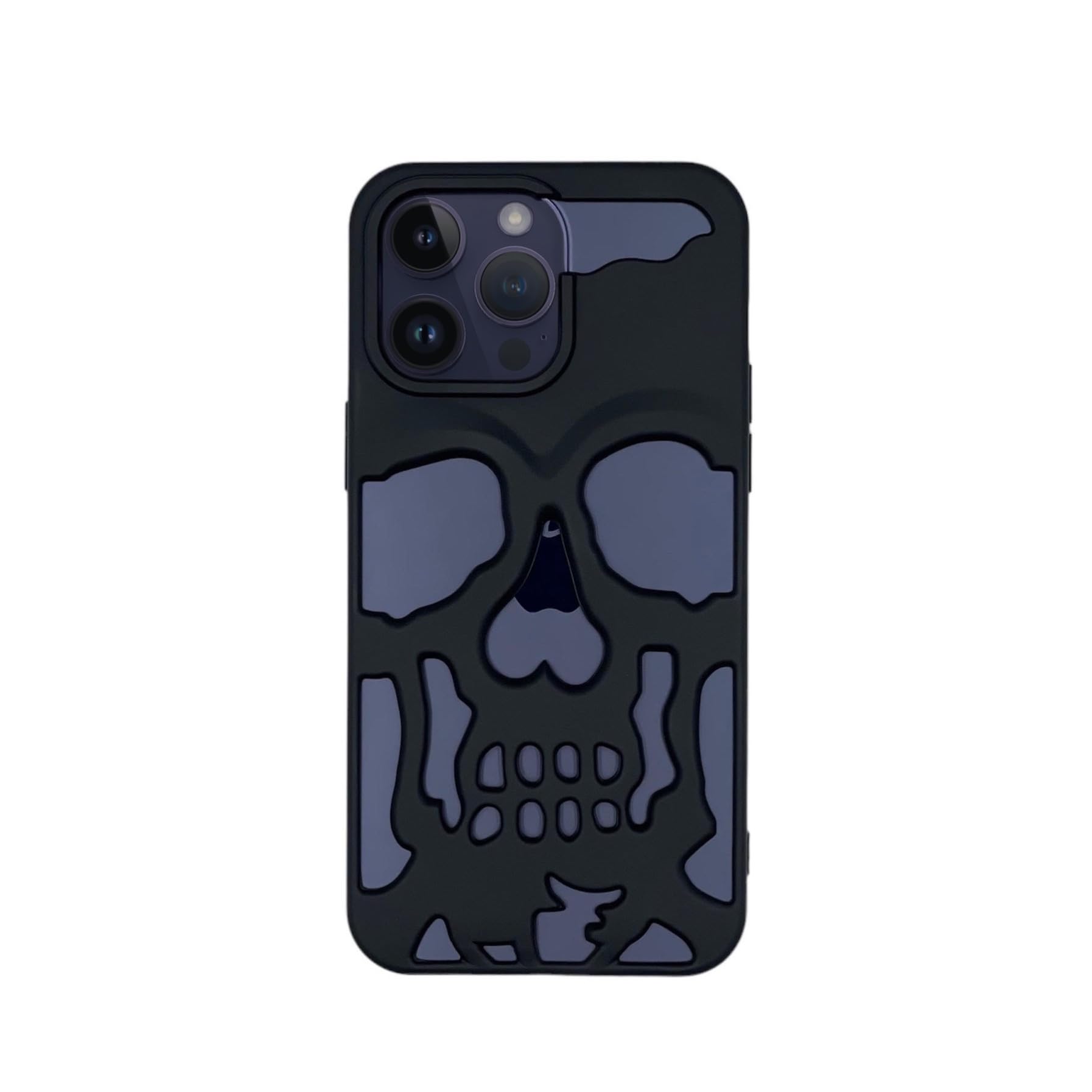 Premium Durable Black Skull Bumper Case Compatible with iPhone 12 13 14 Pro Max Models, Ultimate Protection and Style (iPhone 12 Pro Max)