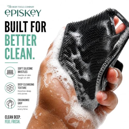 Image of Episkey Daily Duo Silicone Face & Body Scrubber Combo | Premium Soft Silicone Exfoliating Scrubbers for Deep Cleansing, Dead Skin Removal & Gentle Massage | Reusable, Hygienic, Quick Dry | 2-Piece Set (Face + Body)