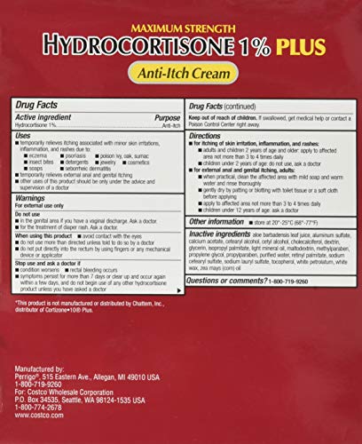 Kirkland Signature Maximum Strength Hydrocortisone Cream 1% with Aloe, 2-ounce (pack of 4) - Image 3
