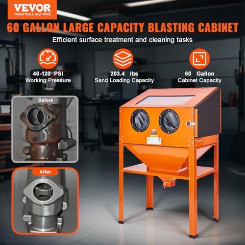 60 Gallon Sandblasting Cabinet with Stand