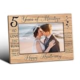 ZEDEV 5 Years Of Marriage Picture Frames, Couples Picture Frame, Tabletop Photo Frame for Him Her Or Couples, 5th Anniversary Special Gifts, Romantic Keepsake, Home Table Decorative Supplies-05
