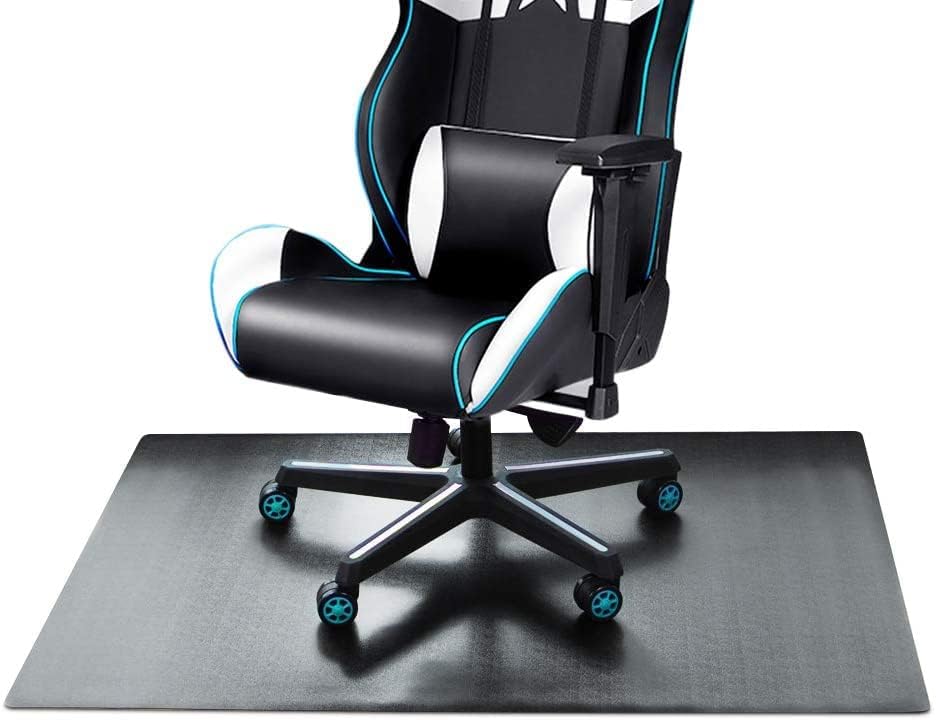 SALLOUS Chair Mat for Hard Floors, 47" x 36" Vinyl Desk Chair Mat Protector for Hard Surface, Multi-Purpose Chair Mat for Home Office (Black)