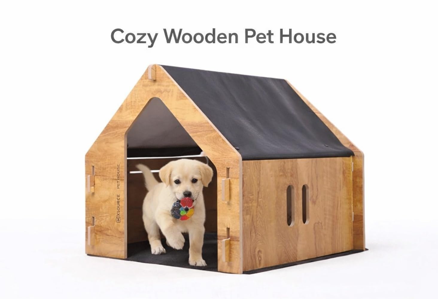 Folding Wooden Pet House for Dogs & Cats Indoor Outdoor Portable Collapsible Dog House Modern Pet Kennel Puppy Shelter Foldable Pet Home Balcony Garden (Big-PET House) 2
