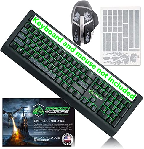 Dragon Grips Gaming Keyboard Grips Set For Backlit Keycaps Mechanical Keyboard & Gamer Mouse (Clear) Self Adhesive | Designed For Razer Redragon Logitech Corsair & All Gaming Keyboards | 35 Pc Set #TOP1