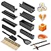 Kit per preparare sushi, set di sushi tutto in uno Strumento per sushi in plastica da 16 pezzi con 8 forme diverse di forme di stampo per rotoli di riso per sushi Strumenti per sushi domestici