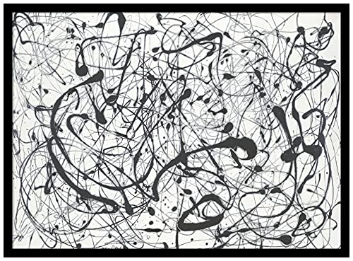 Framed Art Print, 'Number 14:Gray' By Jackson Pollock: Outer Size 29 X 21" #TOP21