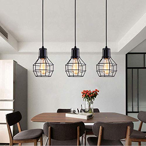 PXY-Rustic-Industrial-Metal-Cage-Shade-Pendant-Light-Cluster3-Light-Pendant-LightingDining-Room-Chandelier-Hanging-Light-Painted-Finishfor-Island-3-Head-Linear3-Head