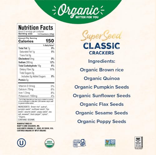 Image of Mary's Gone Crackers, Organic Super Seed, 5.5 Ounce