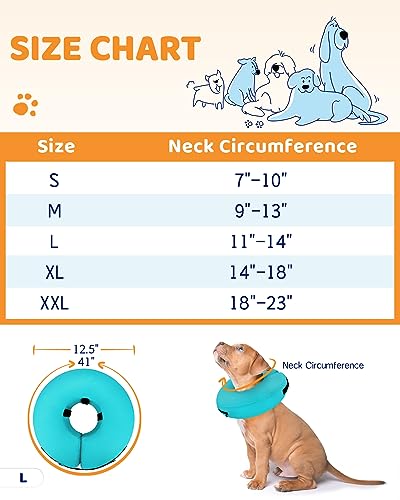 Image of Supet Inflatable Dog Cone for Dogs to Stop Licking, Dog Neck Donut Collar Recovery E Collar to Stop Licking, Soft Pet Cone for Small Medium Large Dogs