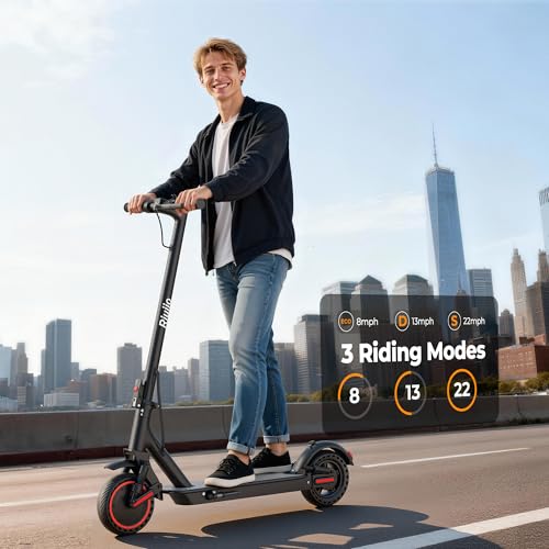Image of Electric Scooter, 350W-500W Motor, 9 MPH to 22MPH, 10-41 Miles Range, Dual Suspension, Dual Braking, App Control, Foldable Commuter E Scooter for Adults and Teens