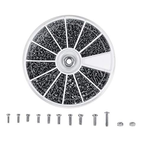 600Pcs Stainless Steel Screws and Nuts, M1 M1.2 M1.4 M1.6 Screws Nuts Assortment Set Small Machine Screws s for Electronics Cover