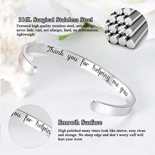 Cerslimo Teacher Thank You Gifts For Women Bracelets- Teach Love Inspire Cuff Bangle Graduation Appreciation End Of Year Christmas Gifts, Retirement Gifts For Teacher #TOP3