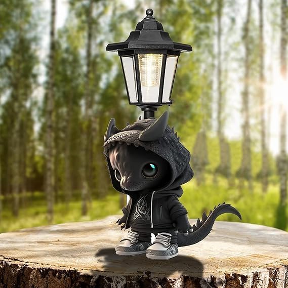 Byffoer Cool Dragon Figures, Halloween Dinosaur Statue, Cute Garden Dragon Sculpture, Handmade Resin Dragon Sculpture for Home, Desk, Garden, Home Statue, Collectors Lovers - Image 2