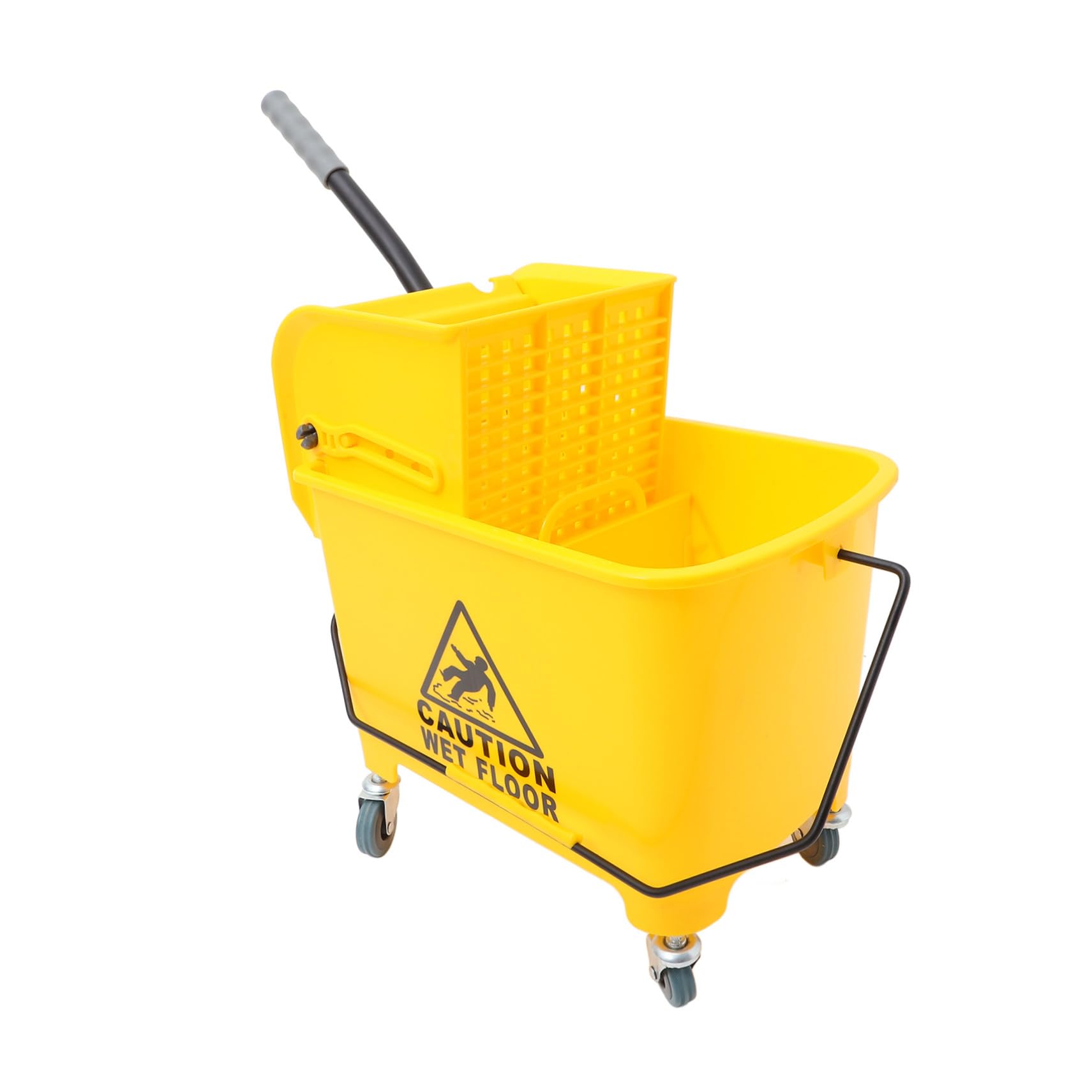 Cubo de Fregona de 20l Ruedas Silenciosas y Escurridor Lateral para Limpieza Comercial y Doméstica Asa Integrada y Diseño en PP y Aluminio Color Aleatorio