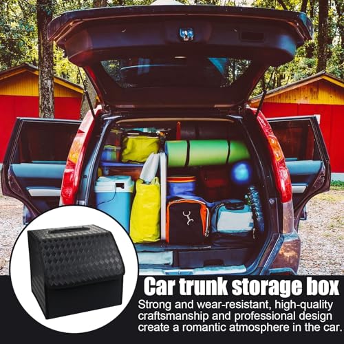 Organizador de maletero para SUV,Organizador de almacenamiento de coche - Caja organizadora de cuero plegable para maletero de SUV - Organización robusta para vasos de agua, teléfonos móviles y llaves - imagen 7