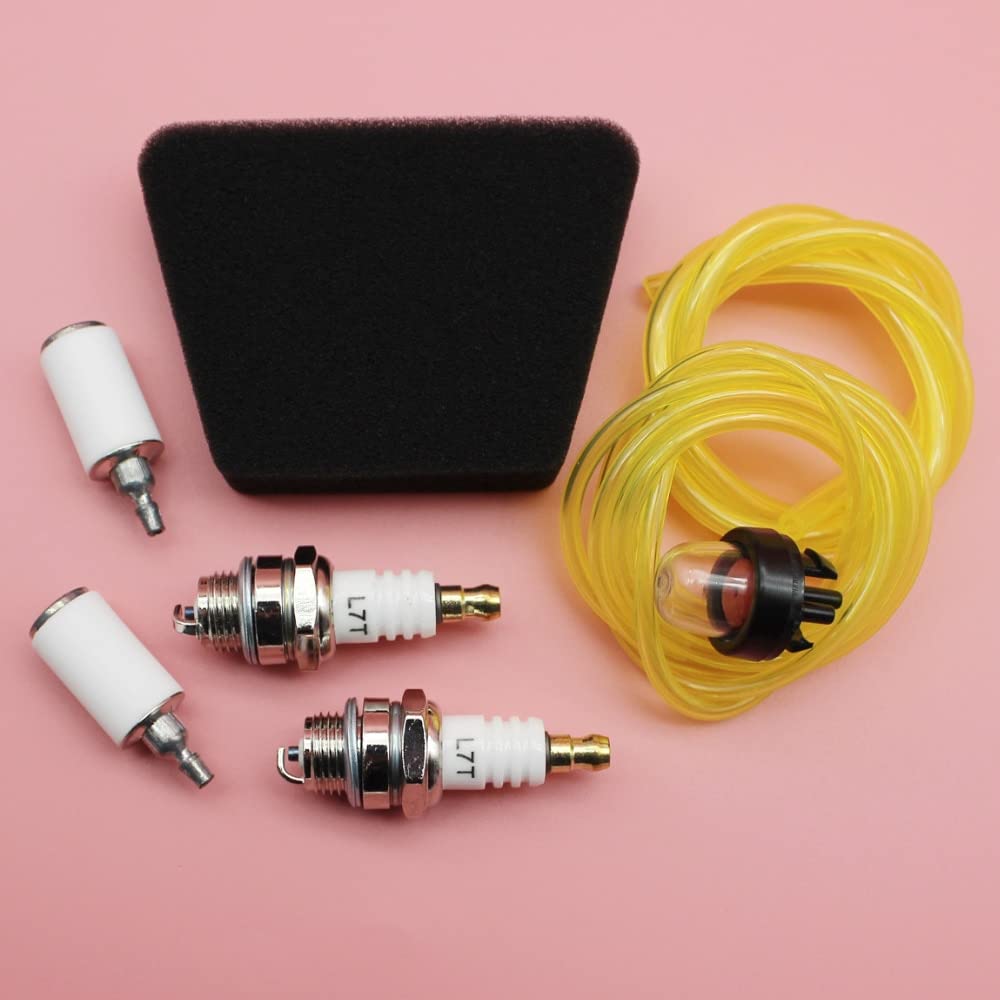 Luxuypon Air Filter Fuel Filter Line Hose Primer Bulb Spark Plug Kit Compatible with Poulan 1950 2050 2075 2150 2250 2450 2550 Trimmer Parts