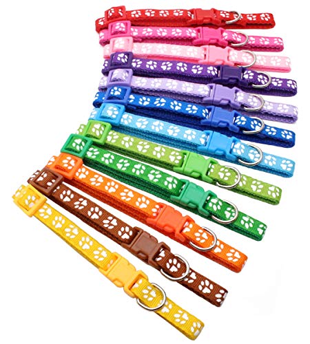 YOY 12 pcs/Set Soft Nylon Puppy Whelping ID Collars - Adjustable Reusable Washable Baby Dog ID Bands Pet Identification for Breeders, Neck 8