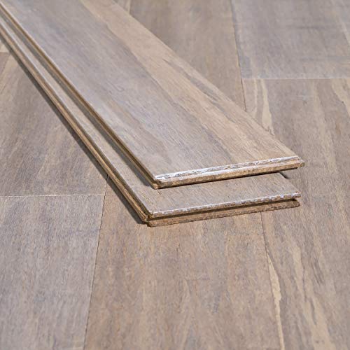 Ambient Bamboo - Bamboo Flooring Sample, Color: Tahoe Handscraped, Solid Strand Tongue and Groove