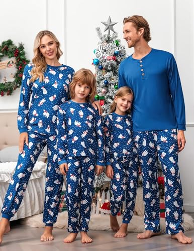 Ekouaer Family Christmas Pajamas Matching Sets Womens Mens Pjs Long Sleeve Sleepwear Holiday Lounge Sets