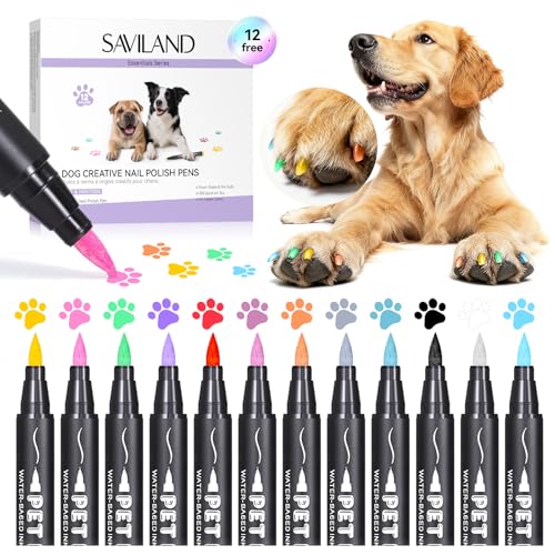 SAVILAND 12 Colors Dog Nail Polish Pens