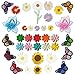 Woohome Patch Sticker Flores Mixtas, 37 Pz Girasol Margarita Parche Termoadhesivo Parche de Hierro en Patches paraMochila, Gorras, Ropa