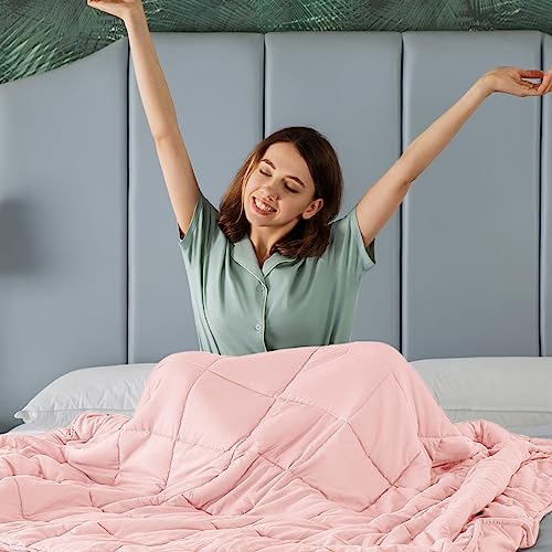 CYMULA Weighted Blanket for Adults (20lbs 60"x80" Queen Size) - Cooling Breathable Heavy Blankets for Summer Winter - Ultra Microfiber Soft Comfort Throw with Glass Beads - Gifts for Men/Women