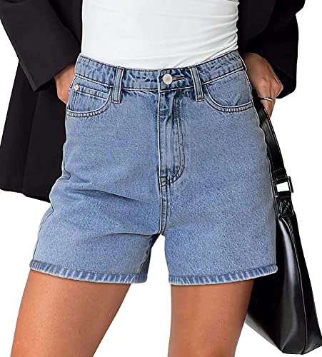 Image of onlypuff Womens Jean Short Cut Off Denim Shorts High Waist Ripped Distressed Stretchy