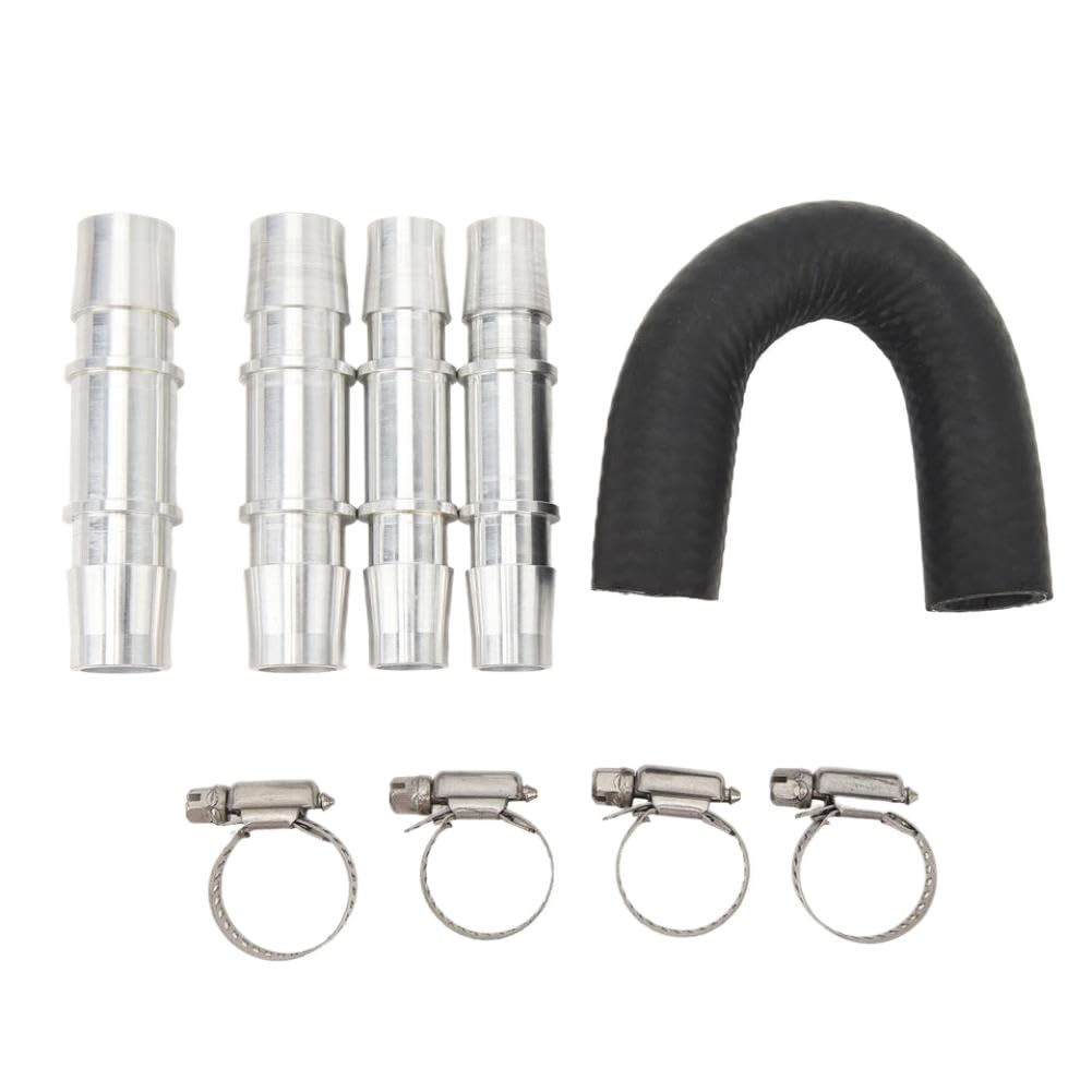 Engine Heater Core Bypass Kit with 5/8 Inch and 3/4 Inch Hose Fittings Aluminum Universal for Most Common Heater Hoses