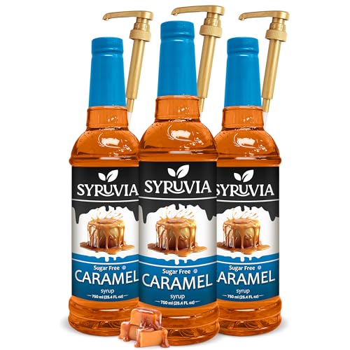 Syruvia Sugar-Free Caramel - 25.4 fl oz. Premium Coffee Flavoring