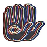 Ctctoo Trippy Hamsa Hand Embroidered Patch - Bohemian Psychedelic Iron-On Applique for Jackets, Backpacks, Hats - Vibrant Boho Hippie Spiritual Symbol for DIY Fashion & Decor
