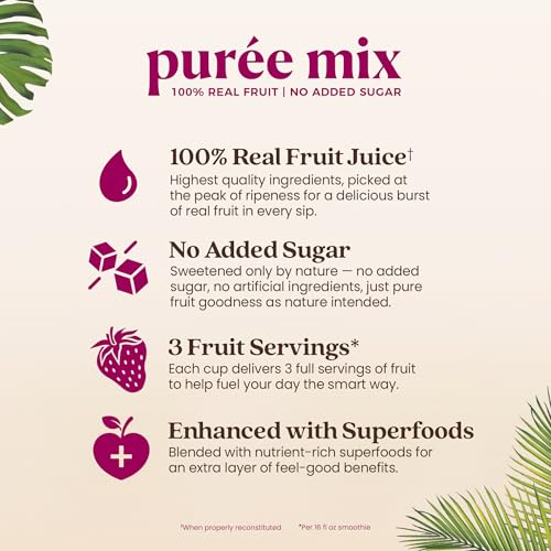Image of Smartfruit Harvest Greens + Detox - 100% Real Fruit Puree with Kiwi, Cucumber, Kale, Spinach, Lemongrass, Apple & Banana - Great for Smoothies, Juice, Yogurt, Cocktails, Teas & More - 2-Pk, 48oz Each