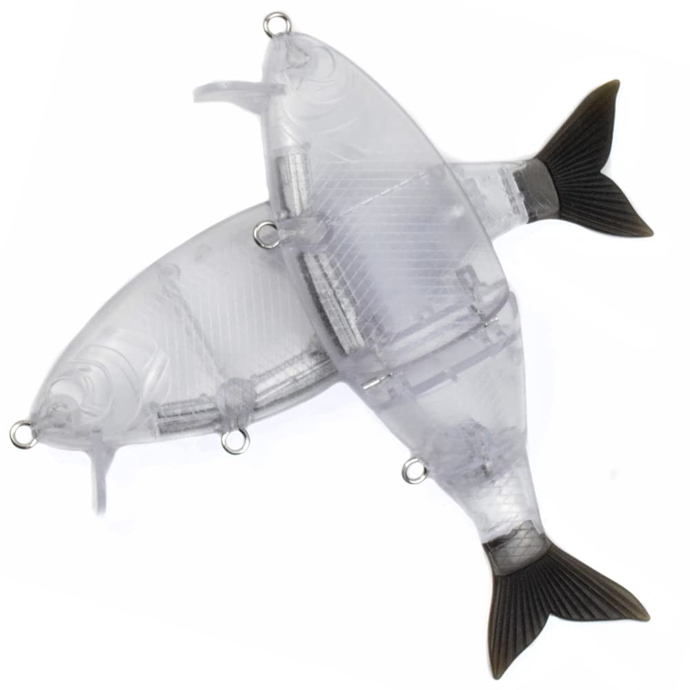 HUFFA Topwater Wobbler Swimbait Leurre De Pêche 18.5 cm 60g 3 Segment Non Peint Articulé Appât Blanc Shad Flotteur Métal Lien Doux Queue