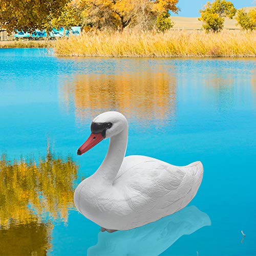Emvanv Simulation Swan Decoy, Floating Plastic Swan Swan Pond Statue Sculpture Protector Deterrent Decoration Pet Decoy For Garden Yard Patio Pond(White) #TOP2