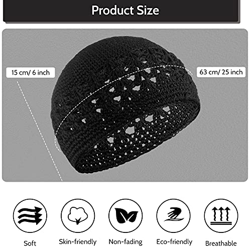 Image of Boyiee Kufi Hat for Men Muslim Knit Kufi Cap Crochet Beanie Skull Beanie African Hat for Men Women