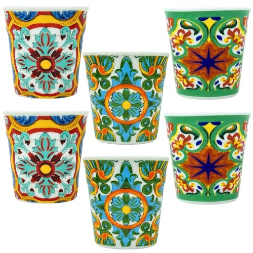 NAMAI - Espresso Tassen Set aus 6 - Spülmaschinenfest - Espressotassen Porzellan - Espresso Set -Espressotassen Dickwandig Italienisch - Mokka Tassen Set