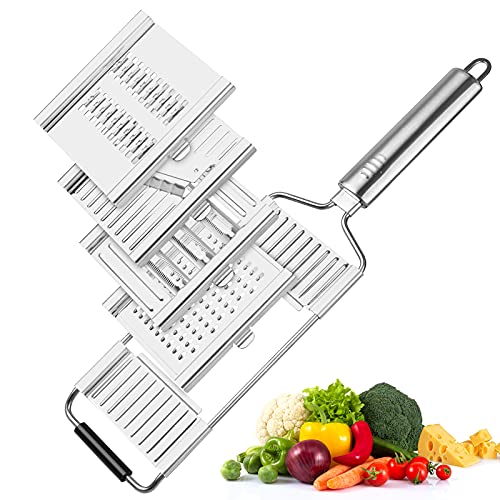 Multi Purpose Cheese Graters,Vegetable Cutter,Slicer,Zester,Stainless Steel Graters for Kitchen 4 in1 Suit,Apply to Salad Zucchini Carrots Onions Potato and All Vegetable