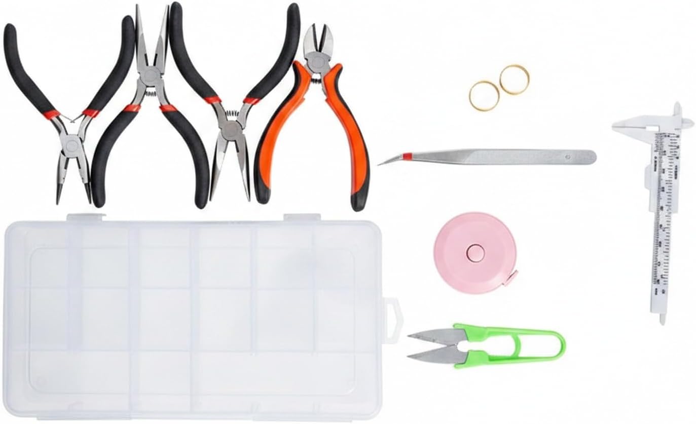 Bead Loom Kit with Built-in Sorting Tray, Metal Frame Weaving Tool for Seed Bead Jewelry Making
