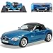 Produktbild Welly B*M*W Z4 E85 Cabrio Blau mit Soft Top 1. Generation 2002-2008 1/18 Modell Auto mit individiuellem Wunschkennzeichen
