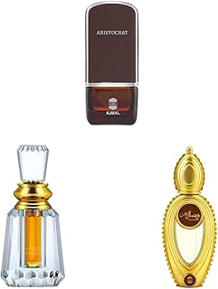 Ajmal Aristocrat EDP Fresh Perfume for Men, 75 ml &amp; Ajmal Oudh Mukhallat Concentrated Perfume for Unisex, 6 ml &amp; Ajmal Wis...