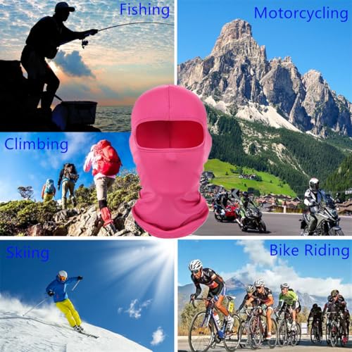 Pink Balaclava Ski Mask Head Mask Full Face Mask Windproof Sun UV Protection Hood for Women Men