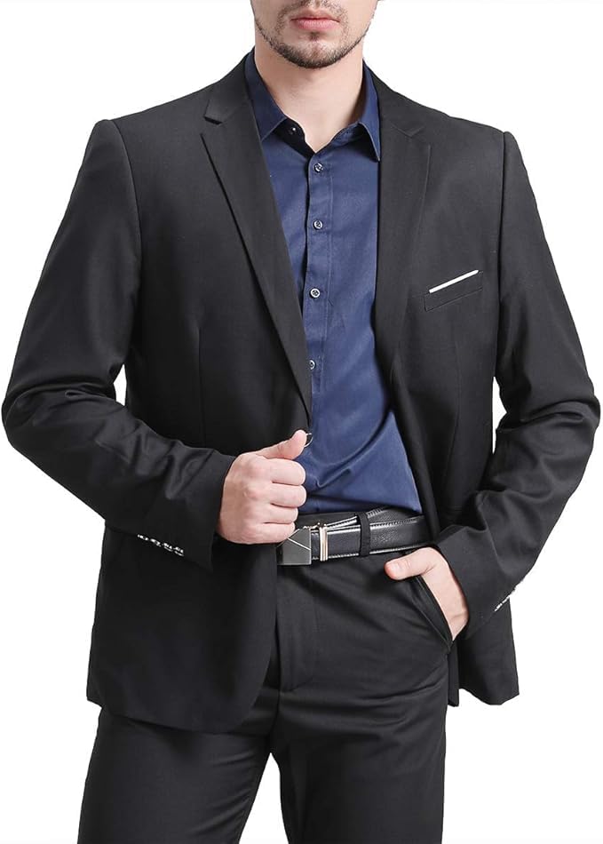 Men's Slim Fit 1 Button 2 Piece Suit Set, Shawl Lapel Blazer Jacket Vest Pants, Tuxedos Prom&Vacation2