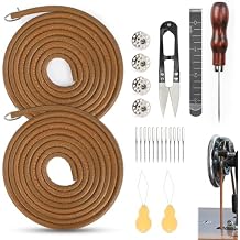 2 PCS Treadle Sewing Machine Belt,72 Inch 3/16" Sewing Treadle Belts Replacement Leather Belt with Hook for Singer/Jones Sewing Machine Total 23 PCS Accessories