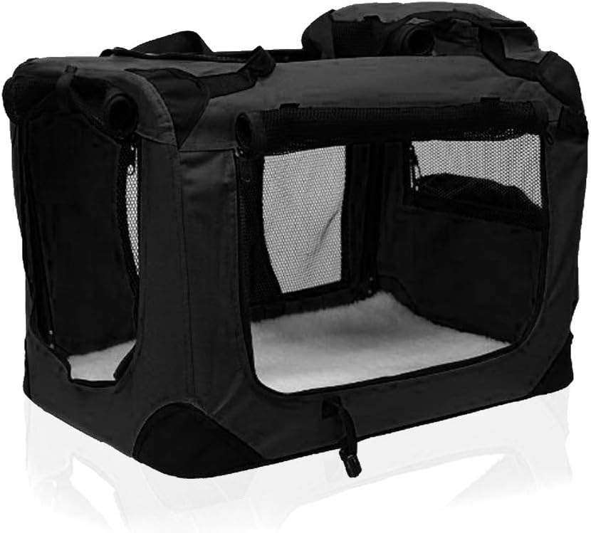 Petbarn Portable Soft Fabric Pet Carrier Folding Dog Cat Puppy Travel Transport Bag (Small, Black) โ image 1