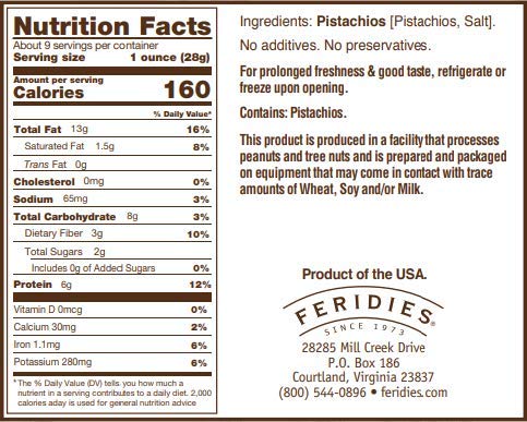 Miniatura 2 de FERIDIES Pistachos salados (en cáscara) - Lata de vacío de 9 oz