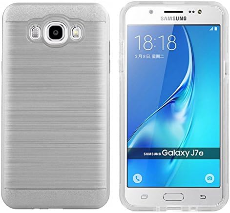 Galaxy J7 2016 Case, Demacia [Slim Meta] Slim Fit Premium Dual Layer Protection Case with Metallic Brush Finish Back with Shock Absorbing TPU Inner Layer for Samsung Galaxy J7 2016 (Silver)