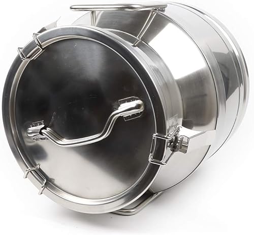 Miniatura 9 de Lata de leche de acero inoxidable de 20 L, cubo de leche para vino, cubo de vino, jarra de leche con tapa sellada resistente, con tapa sellada