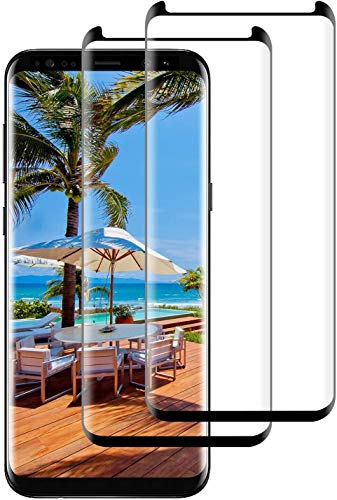DOSNTO 2-Pack Cristal Templado para Samsung Galaxy S9 Plus, Protector de Pantalla [Negro] Cobertura Completa, Premium 9H Definición, 3D Curvado, Funda Compatible Cristal Templado con Anti-Burbujas