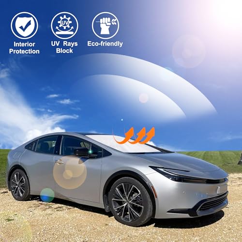 Image of Windshield Sun Shade Custom Fit 2010-2015 Toyota Prius Hatchback Accessories(Not for Prius C or Prius V) Sunshade Foldable Sun Visor Protector